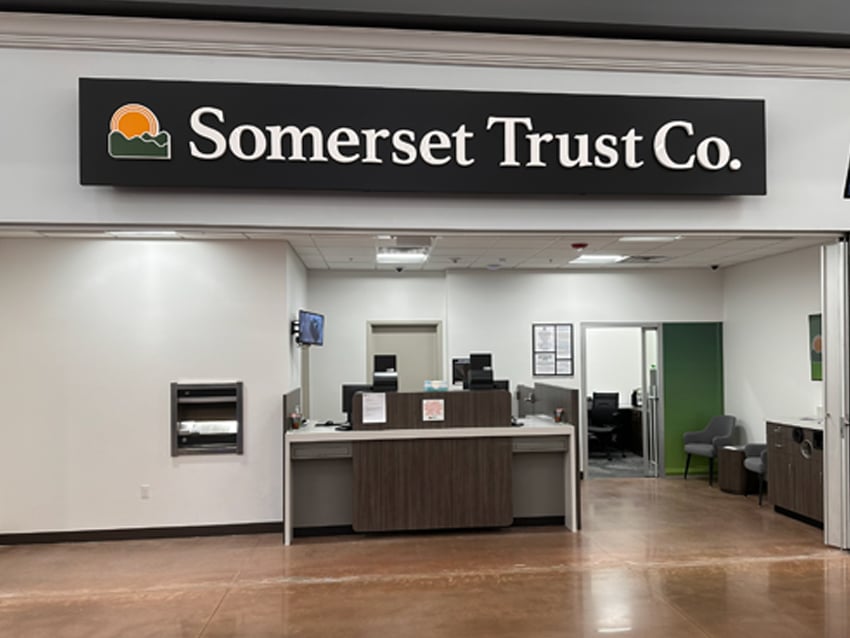 Somerset Trust Youngwood Shop N Save branch viewed from inside the store
