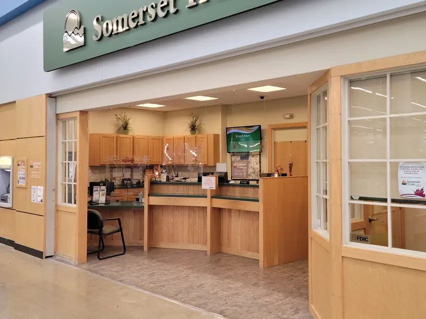 Somerset Trust Mt Pleasant Walmart branch viewed from inside the store