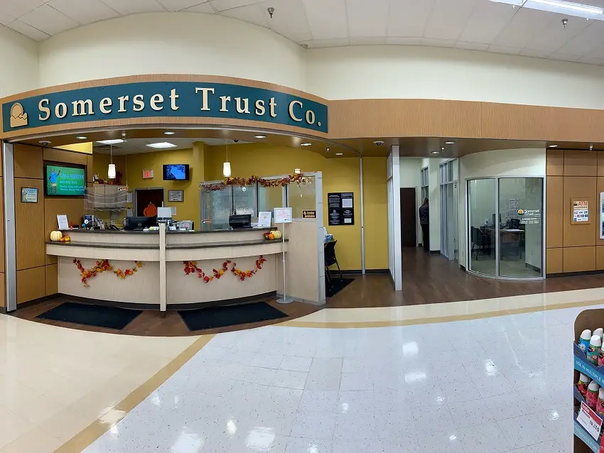 Somerset Trust Uniontown Giant Eagle branch viewed from inside the store
