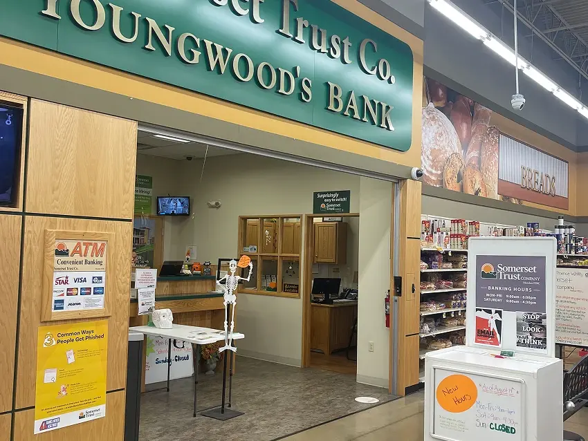 Somerset Trust Youngwood Shop N Save branch viewed from inside the store